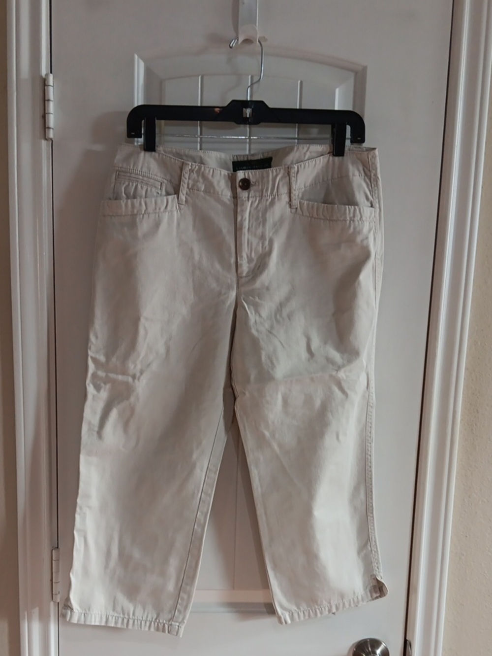 Vintage Ralph Lauren LRL Nautical Anchor Patch Khaki Chino Capris Crop Pants 6